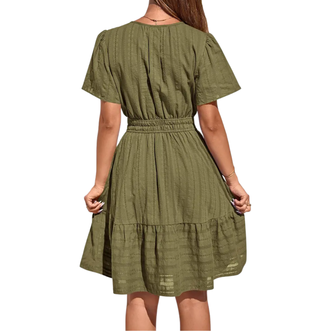 Radoslava™ – Boho mini šaty s výstřihem do V