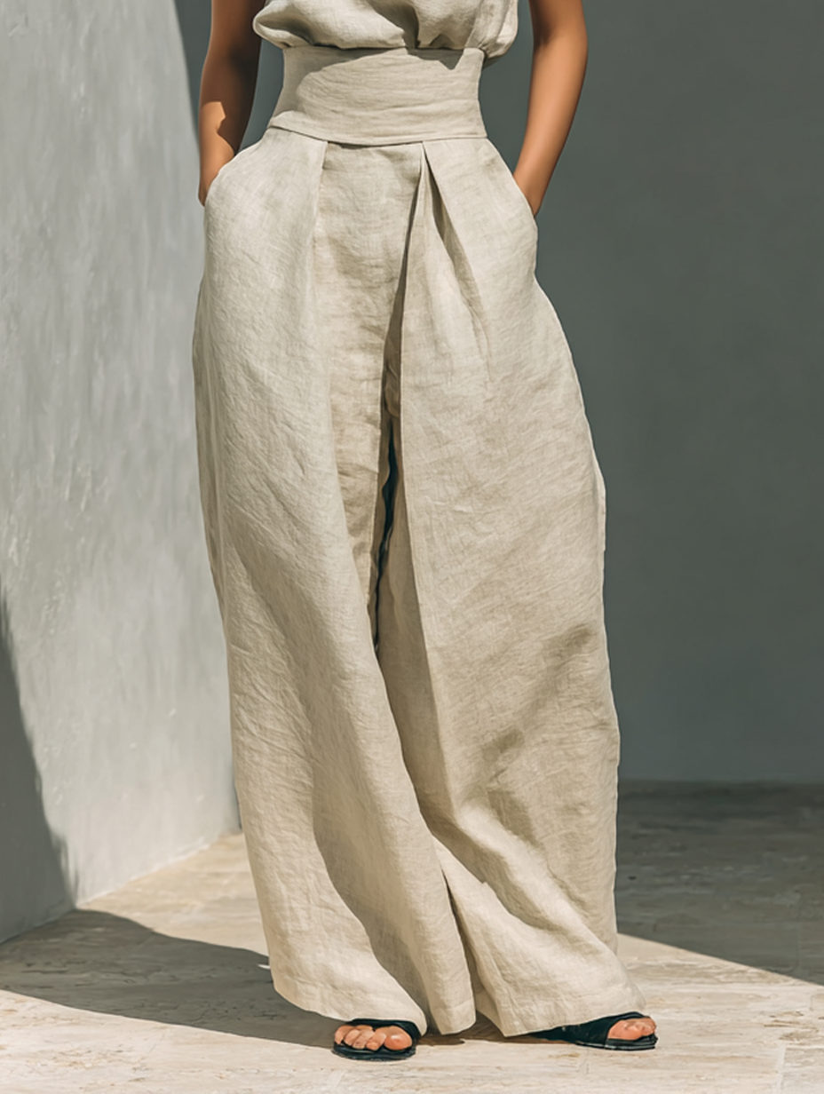 Anna – Minimalistický dámský set s topem a kalhotami