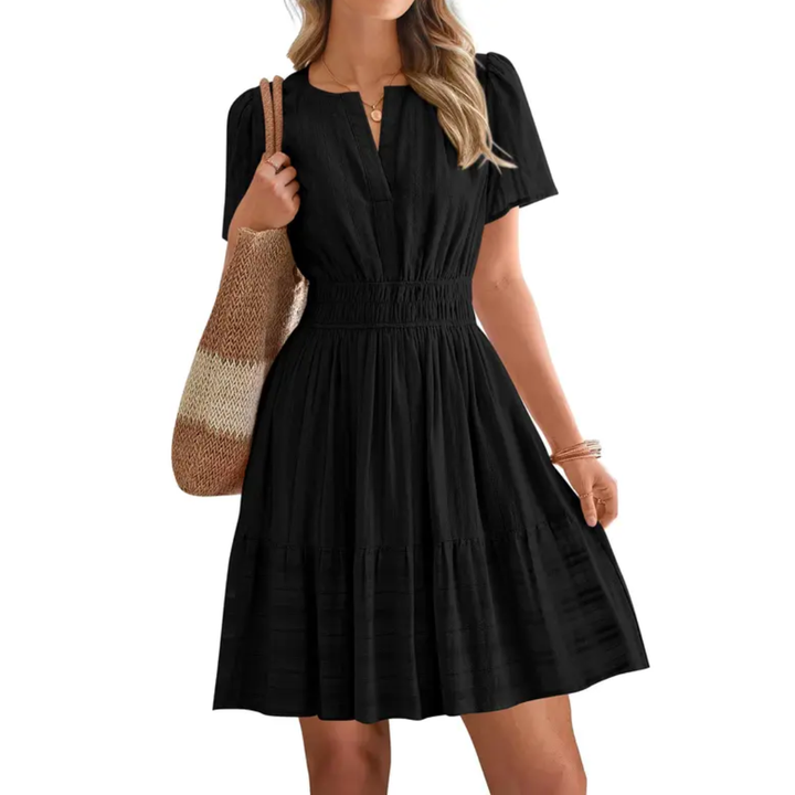Radoslava™ – Boho mini šaty s výstřihem do V