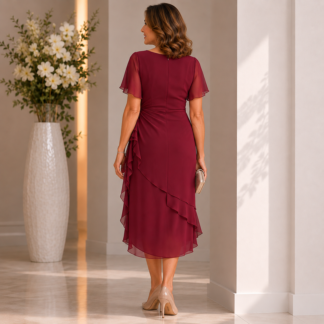 Adéla™ | Řasené elegantní midi šaty