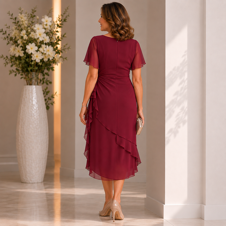 Adéla™ | Řasené elegantní midi šaty